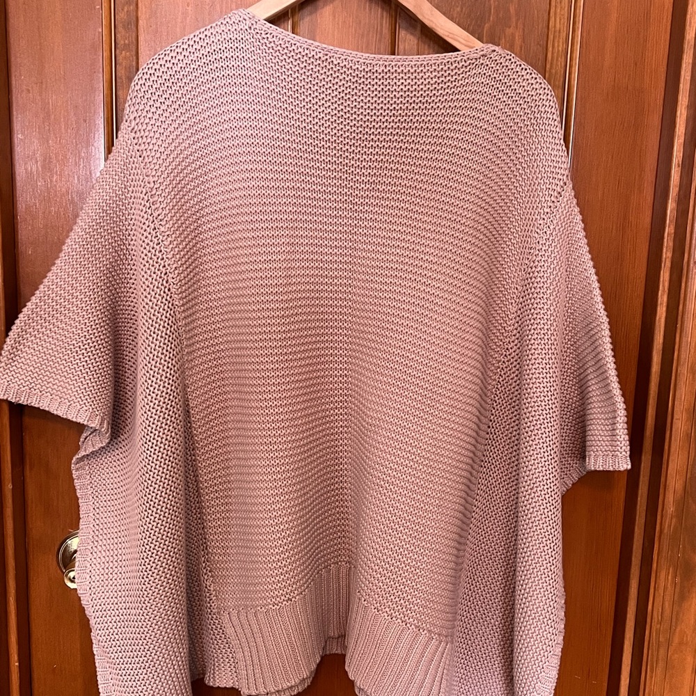 Cotton Addiction taupe sweater/ cape. Size M/L